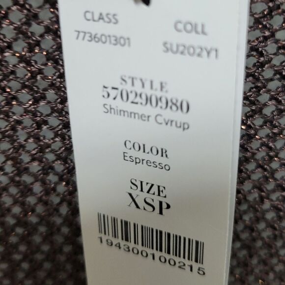 NWT White House Black Market Net Shimmer Coverup Open Knit Cardigan  Sweater XSP - Picture 4 of 5